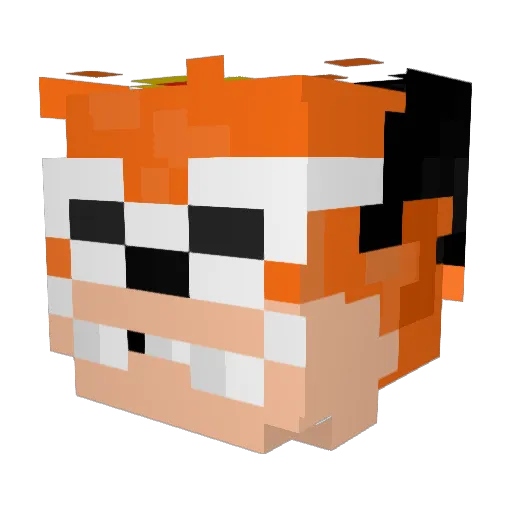 Doodlebob6 Minecraft avatar head, 3D render