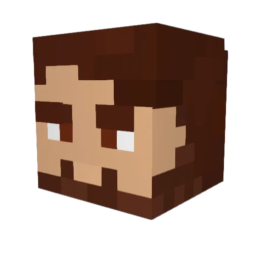Doodlee_ Minecraft avatar head, 3D render