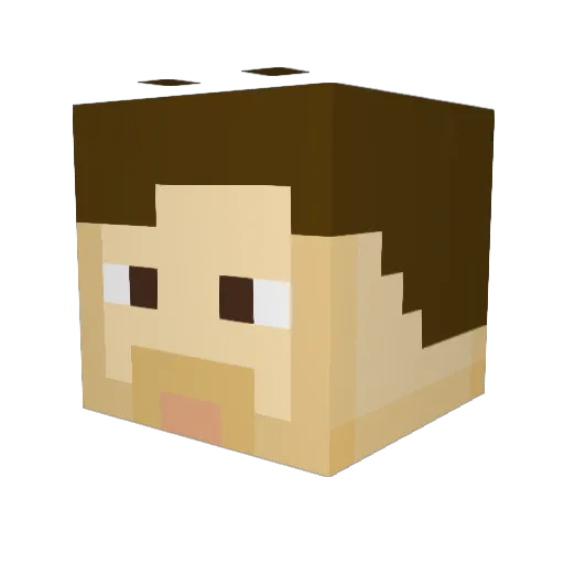 Doodturtle Minecraft avatar head, 3D render