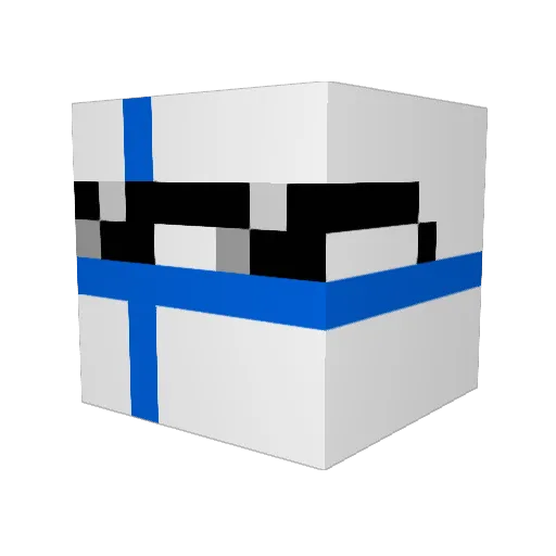 Doofused Minecraft avatar head, 3D render