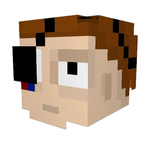 Dookie_D Minecraft avatar head, 3D render