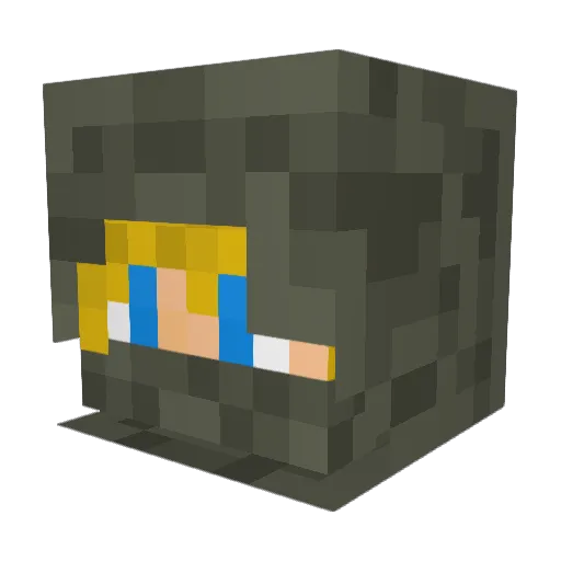 Dookle Minecraft avatar head, 3D render
