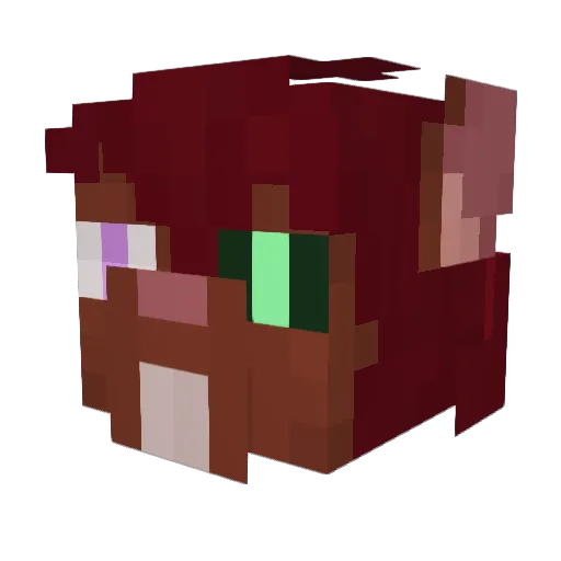 DoolbAlucard Minecraft avatar head, 3D render