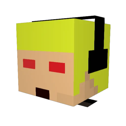 DoomDestruction Minecraft avatar head, 3D render