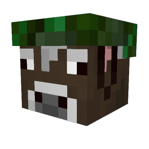 DoomedCow Minecraft avatar head, 3D render