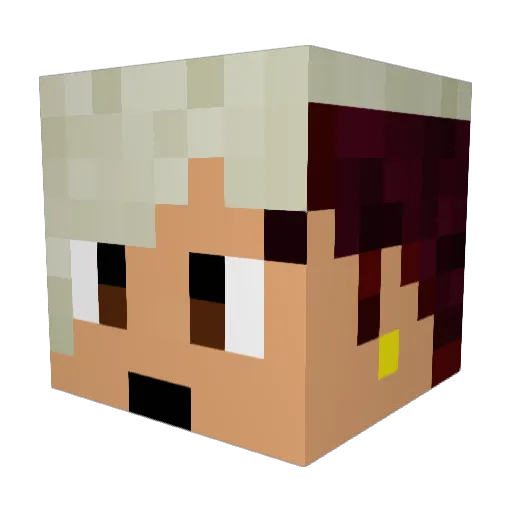 Doomfistah Minecraft avatar head, 3D render