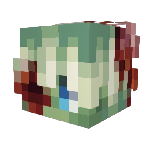 Doomla_ Minecraft avatar head, 3D render