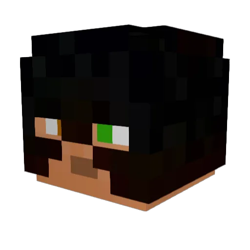 DoomsdayFire Minecraft avatar head, 3D render