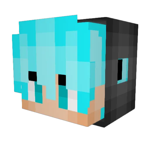 Doomxy Minecraft avatar head, 3D render