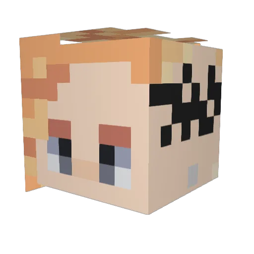 DoonBunny Minecraft avatar head, 3D render