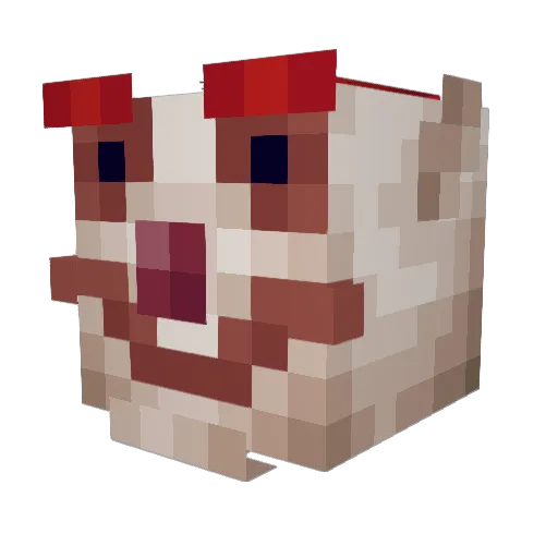 DoopzKE Minecraft avatar head, 3D render