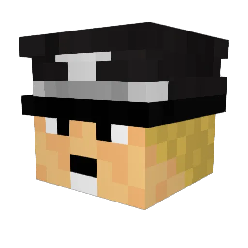 Dooshie Minecraft avatar head, 3D render