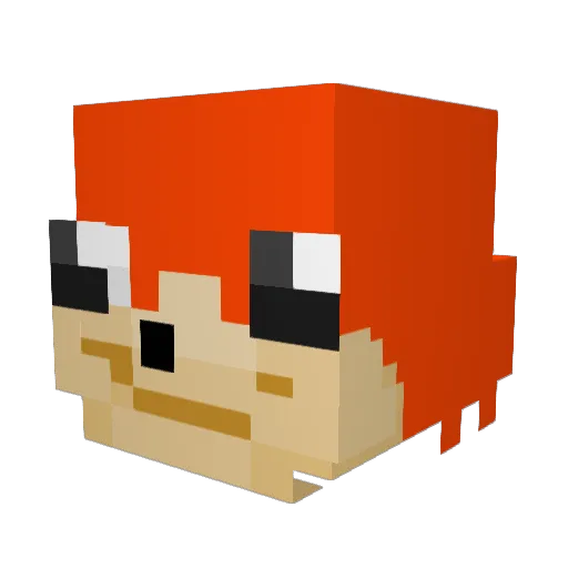 Dop2 Minecraft avatar head, 3D render