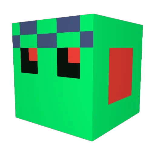 Dop_hop Minecraft avatar head, 3D render