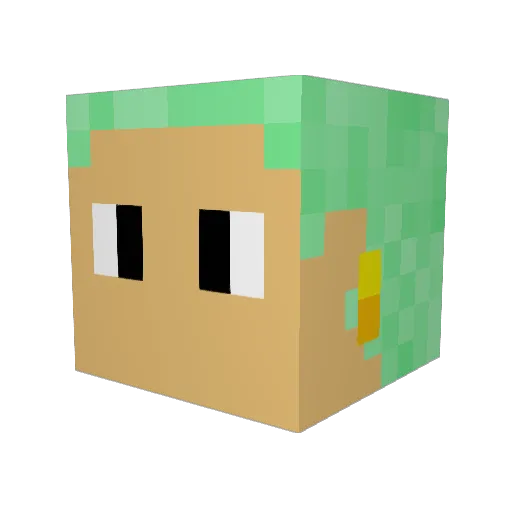 DopeAvenger Minecraft avatar head, 3D render