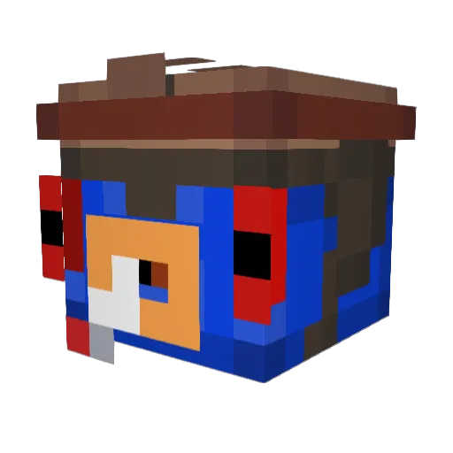 DopeFish247 Minecraft avatar head, 3D render