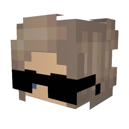 Dopie Minecraft avatar head, 3D render