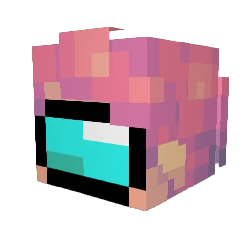 Dopio Minecraft avatar head, 3D render