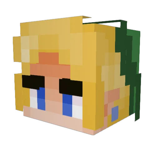 DoppelWumms Minecraft avatar head, 3D render