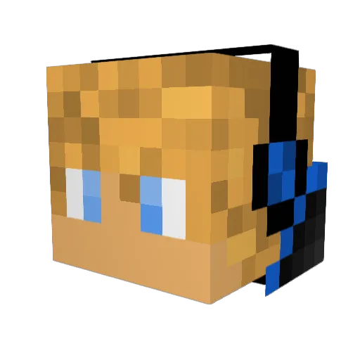 DoppelterWhiskey Minecraft avatar head, 3D render
