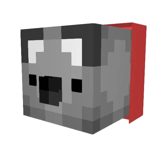 Doppy Minecraft avatar head, 3D render