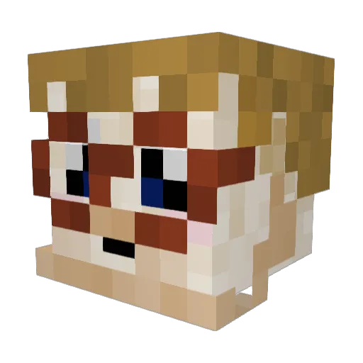 DopuMopu Minecraft avatar head, 3D render