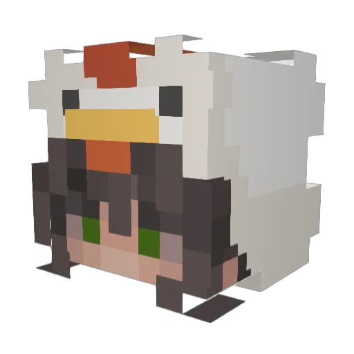 Dora_jo Minecraft avatar head, 3D render