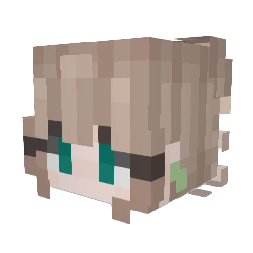 Dorathee Minecraft avatar head, 3D render
