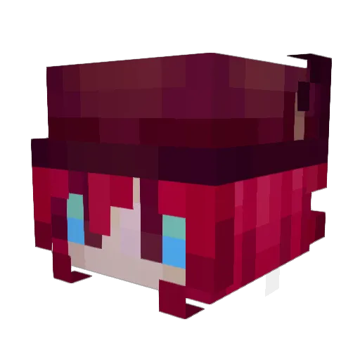 DoremiCrimson Minecraft avatar head, 3D render