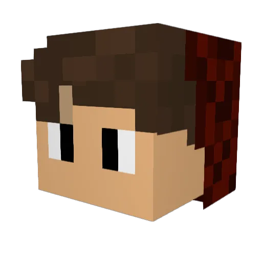 Dorfew Minecraft avatar head, 3D render