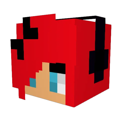 Dori77 Minecraft avatar head, 3D render