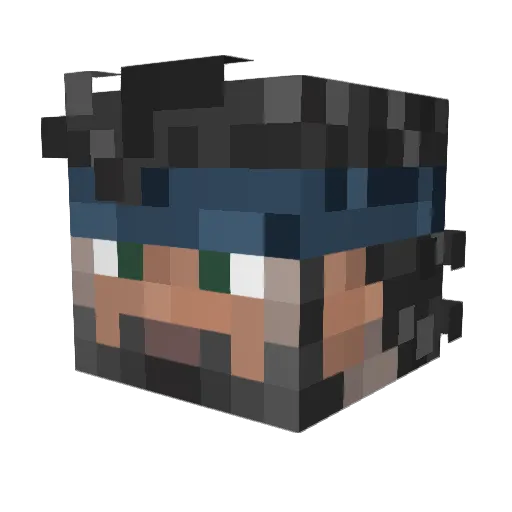 Dorianroh Minecraft avatar head, 3D render
