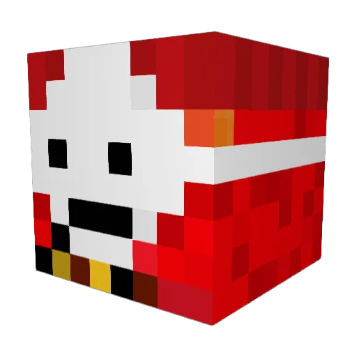 Dorito_Flaming Minecraft avatar head, 3D render