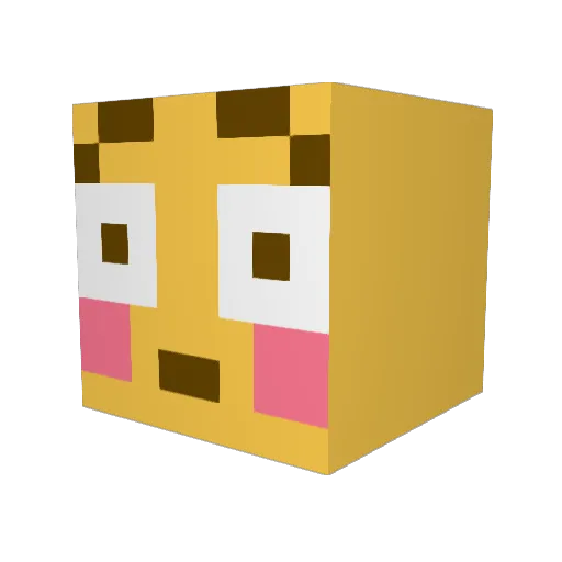Dororong Minecraft avatar head, 3D render
