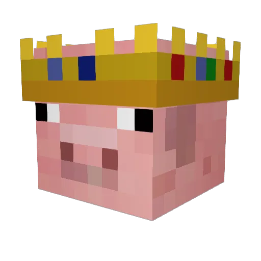 Dorting Minecraft avatar head, 3D render