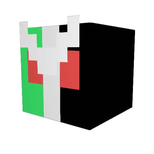 Doruha Minecraft avatar head, 3D render