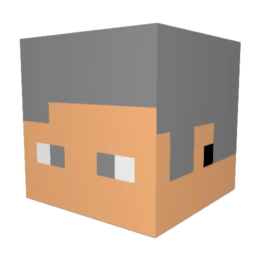 Doruto Minecraft avatar head, 3D render