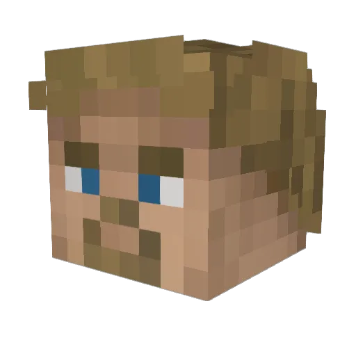 Dorwon Minecraft avatar head, 3D render