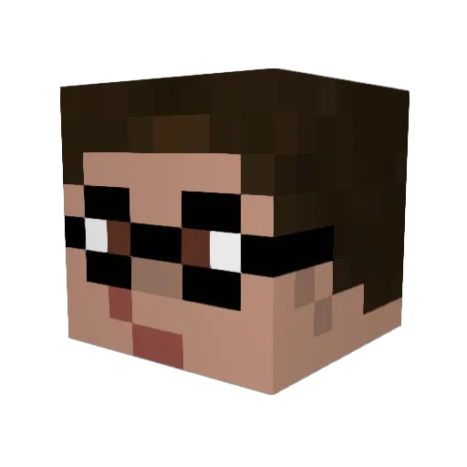 Dosboss Minecraft avatar head, 3D render