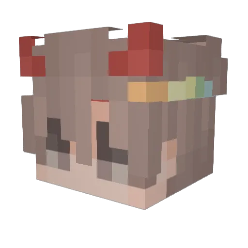 DoseiRiku Minecraft avatar head, 3D render