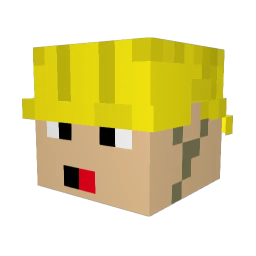 Doshesh Minecraft avatar head, 3D render