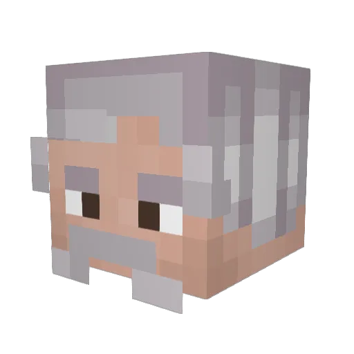 DossM Minecraft avatar head, 3D render