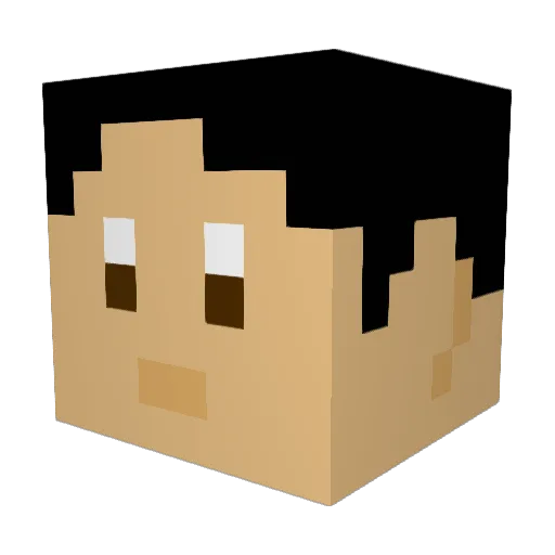DostonBang Minecraft avatar head, 3D render