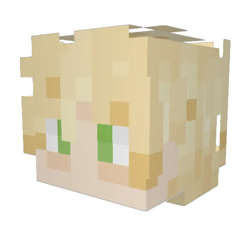 DotExeQT Minecraft avatar head, 3D render