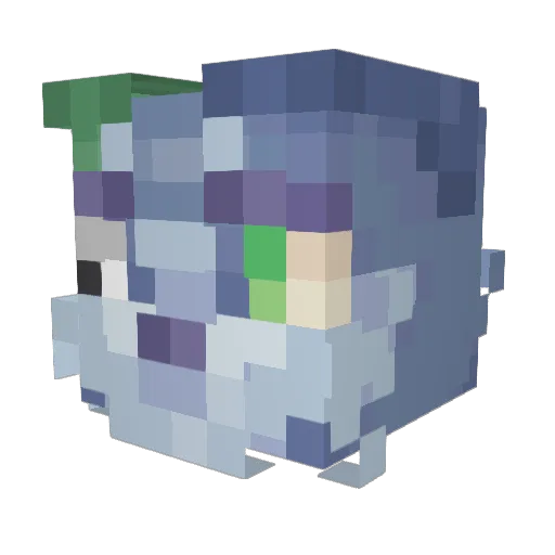 DotIso Minecraft avatar head, 3D render