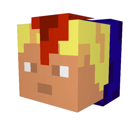 DotNetOFFICIAL Minecraft avatar head, 3D render