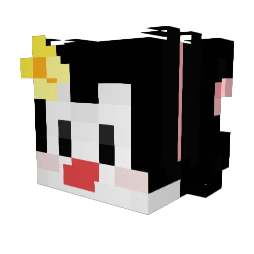 DotWarner Minecraft avatar head, 3D render