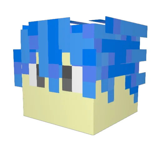 Dotair Minecraft avatar head, 3D render