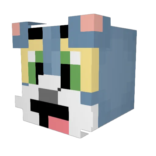 DottyBeast Minecraft avatar head, 3D render