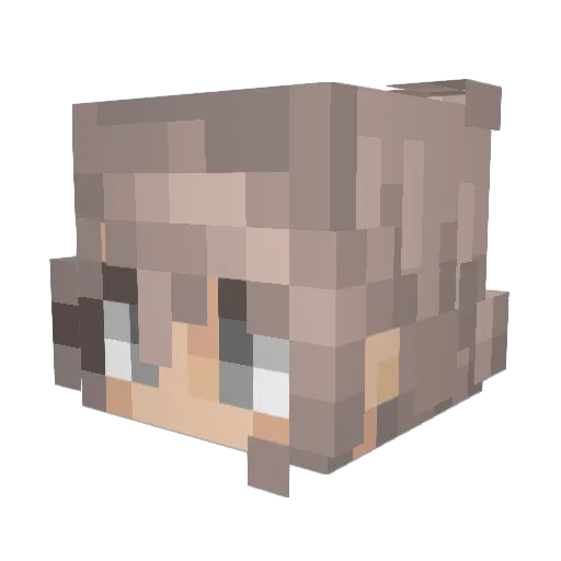 DouSBao Minecraft avatar head, 3D render